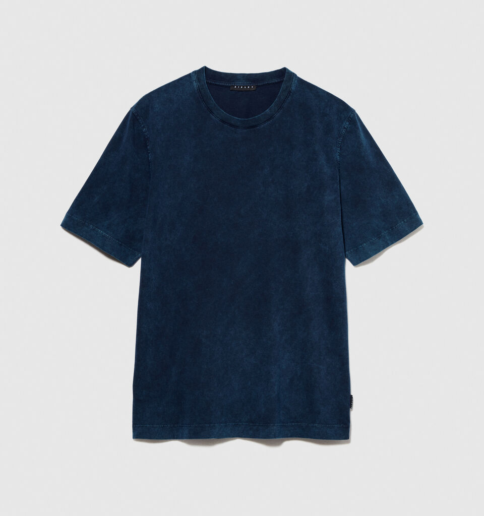 Acid wash t-shirt - men's short sleeve t-shirts - Dark Blue | Sisley image number 6